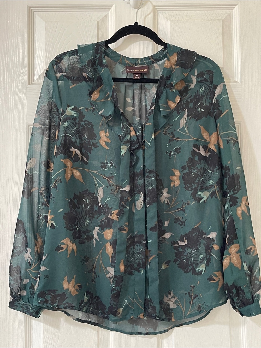 Dana Buchman Sheer Floral Blouse